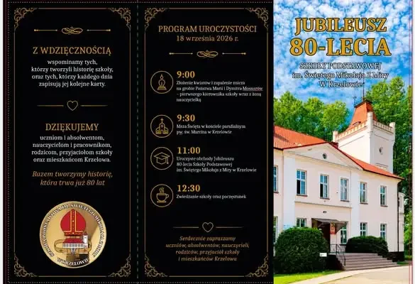 Szkoła świętuje 80-lecie – zaproszenie na jubileusz