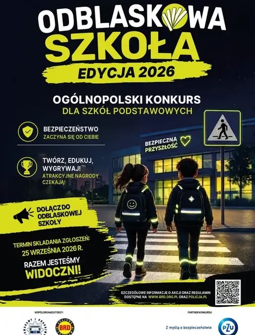 ZSP1 Brzeg Dolny w konkursie „Odblaskowa Szkoła 2026”