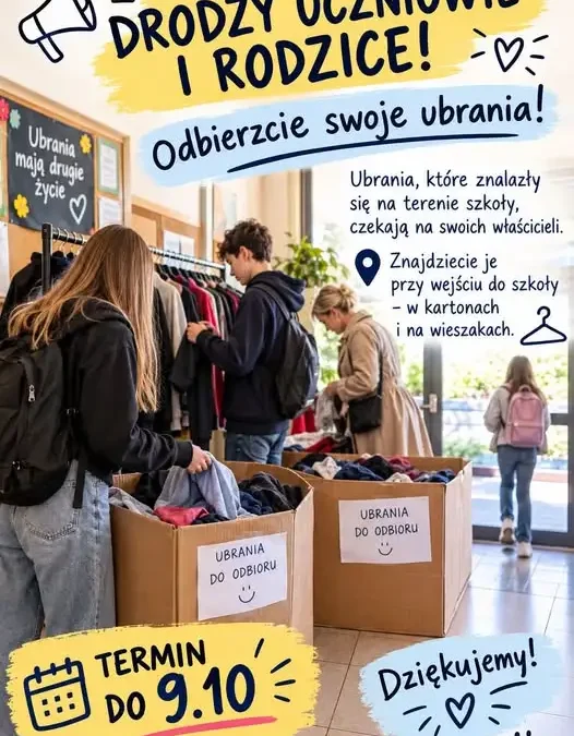 Zguby w szkole w Brzegu Dolnym czekają na właścicieli do 9 października