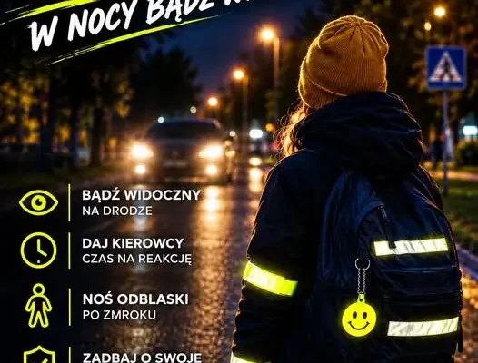 Jesienna kampania bezpieczeństwa: noś odblaski, bądź widoczny na drodze