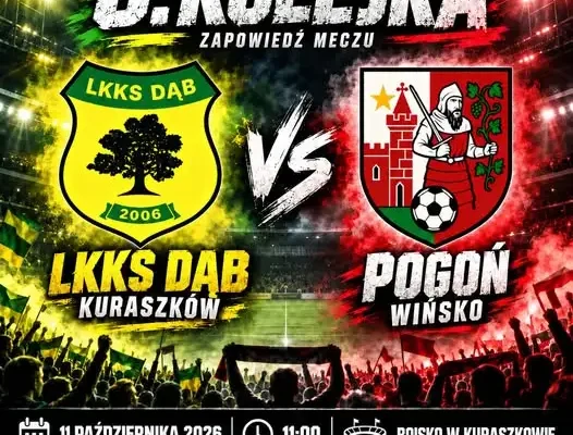 Pogoń Wińsko zagra na wyjeździe z LKKS Dąb Kuraszków
