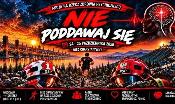 Strażacy pobiegną z Wrocławia na Śnieżkę. Bieg „Nie poddawaj się” o zdrowiu psychicznym