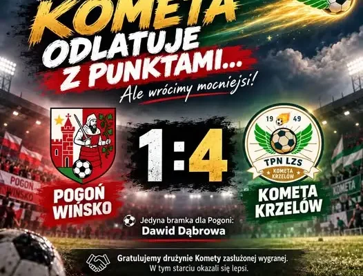 Pogoń Wińsko przegrywa z Kometą Krzelów 1:4
